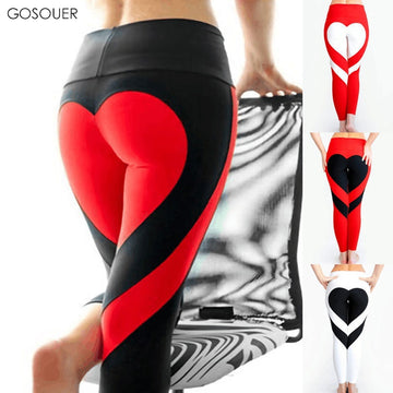 Women Yoga Leggings Love Heart-Shaped