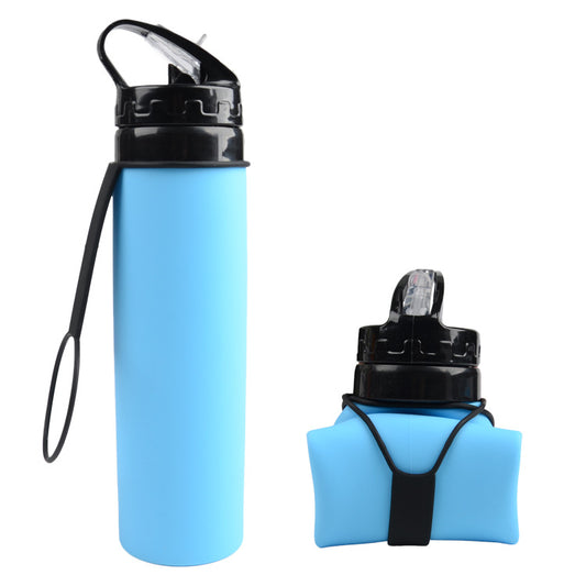600ml Outdoor Portable Foldable Silicone Water Bottle