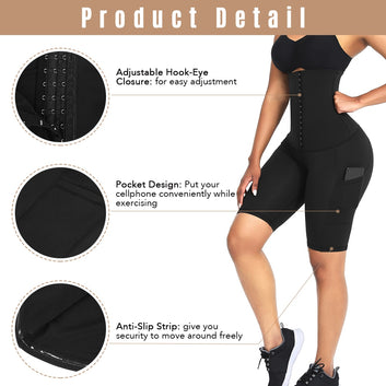 Shapewear Shorts Knee Length Tummy Control Waist Trainer fajas