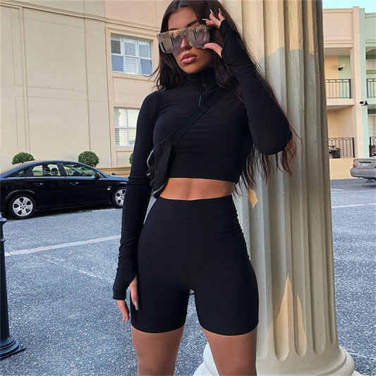Tracksuit Women Two Piece Set Crop