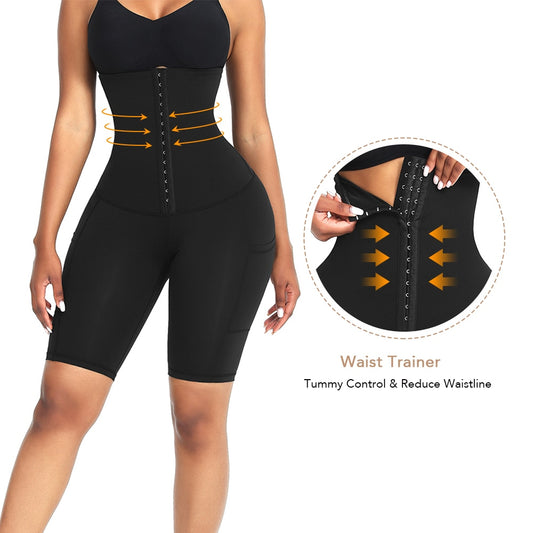 Shapewear Shorts Knee Length Tummy Control Waist Trainer fajas